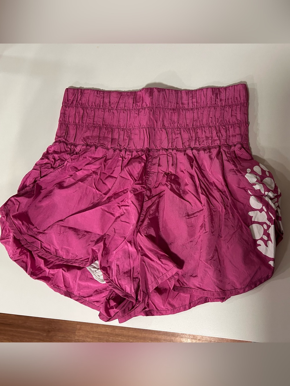 Free People Women’s Pink Elastic-Waist Athletic Shorts